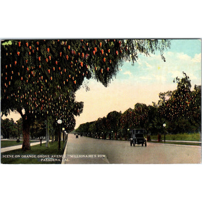 Orange Grove Avenue Millionaire Row Pasadena California c1910 Postcard TK1-P20