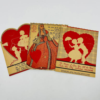 1930s Set of 3 Vintage E Rosen Comp Valentine Pop Lollipop Cardboard EA4