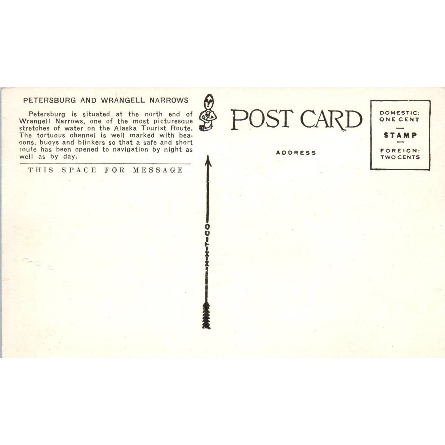 Petersburg and Wrangell Narrows Alaska Original Postcard TK1-30