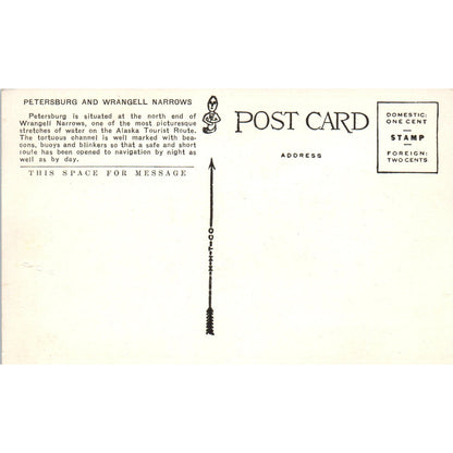 Petersburg and Wrangell Narrows Alaska Original Postcard P2-6