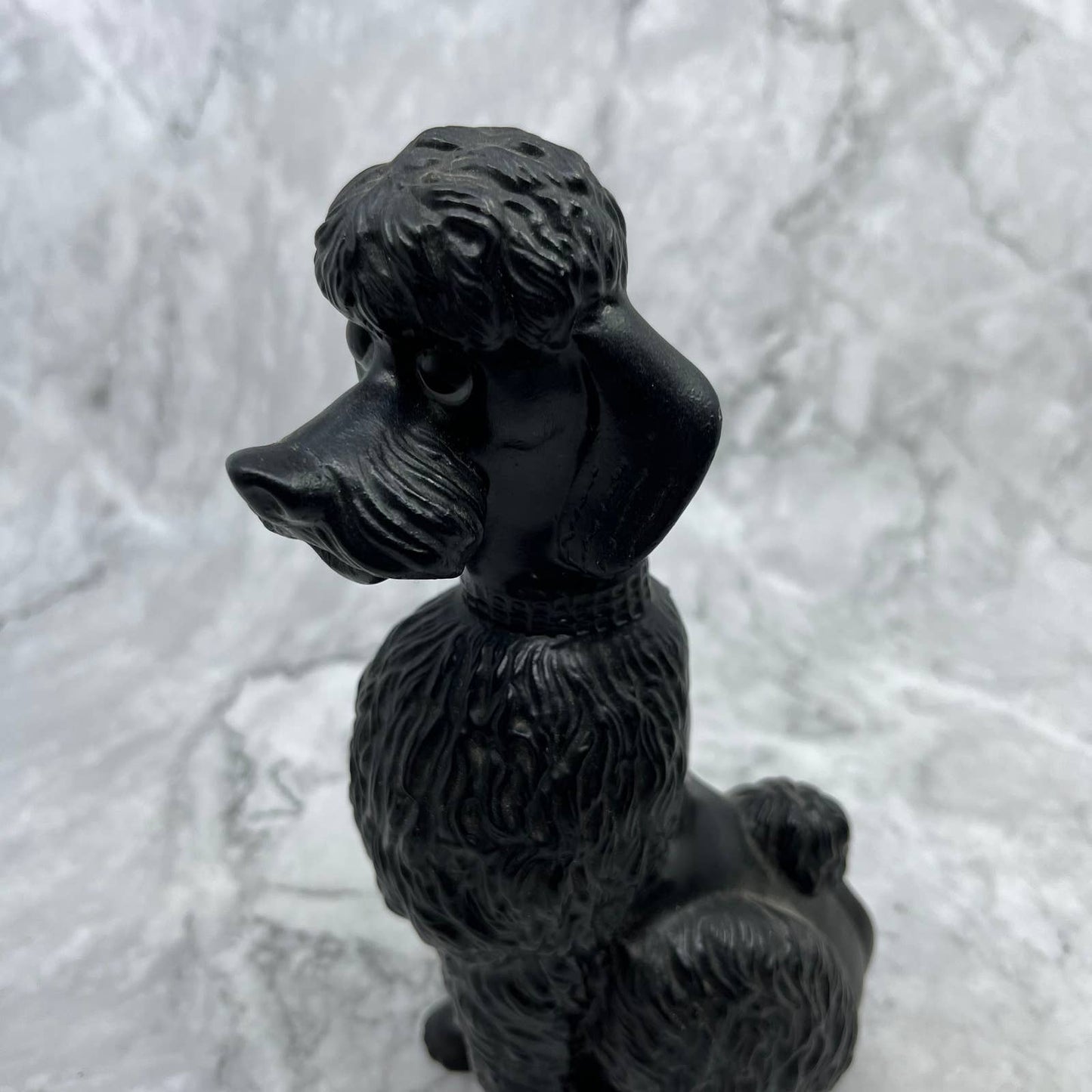 Vintage MCM Kitschy 7.5" Plastic Black Poodle Coin Bank TB6