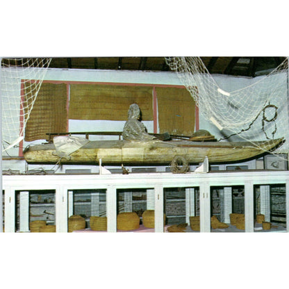 Eskimo Kayak Sheldon Jackson Museum Sitka Alaska Original Postcard TK1-29