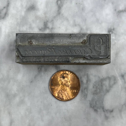Vtg Letterpress Printers Block Plate Carter Powell Insurance Agency Logo TJ55