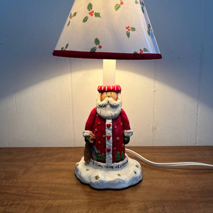 Vintage Santa's Workbench Novelty Resin Lamp Light, Father Christmas in box TA6