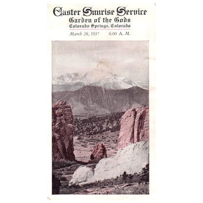 1937 Easter Sunrise Service Program Garden of the Gods Colorado Springs SE4