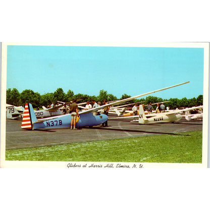 Gliders at Harris Hill Elmira NY - Original Postcard TJ9-P1