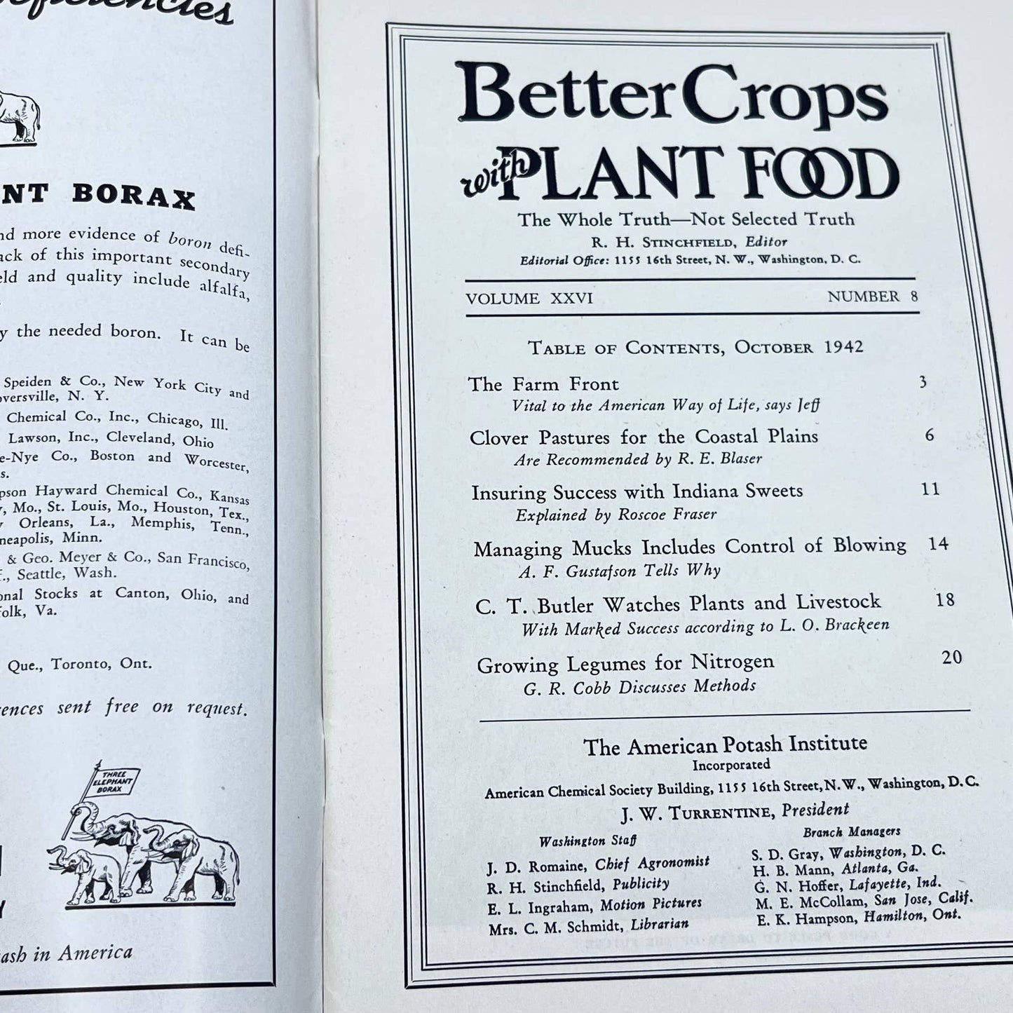 1942 Better Crops With Plant Food Pocket Book of Agriculture American Potash TF7