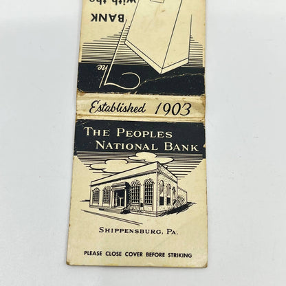 1950s Matchbook The Peoples National Bank Drive-In Window Shippensburg PA SC6