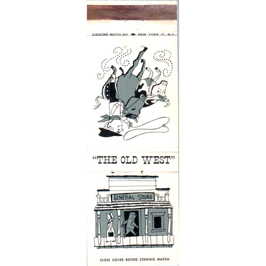 The Old West General Store Cowboy Cartoon Advertising Matchbook Cover MM9-8