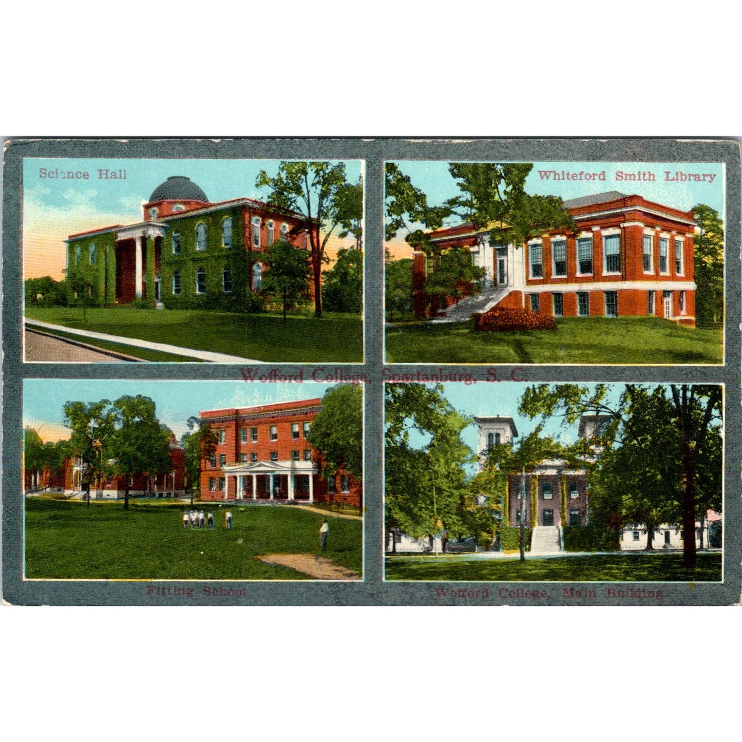Wofford College Spartanburg SC c1910 Original Postcard TK1-27