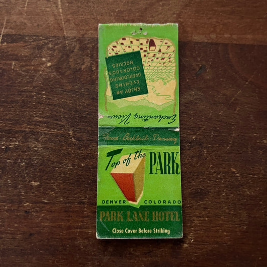 Park Lane Hotel Denver Colorado Advertising Matchbook Cover MM11-5