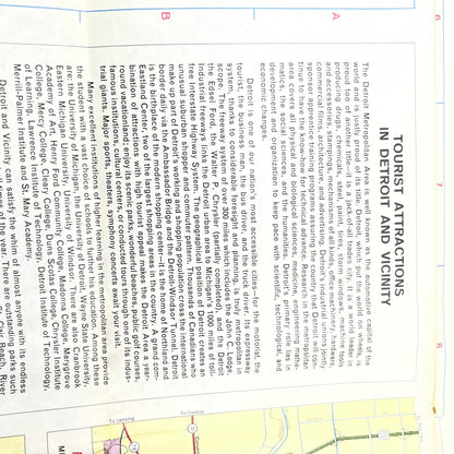 1966 Mobil Gas Travel Map of Michigan & Detroit Area H4-6