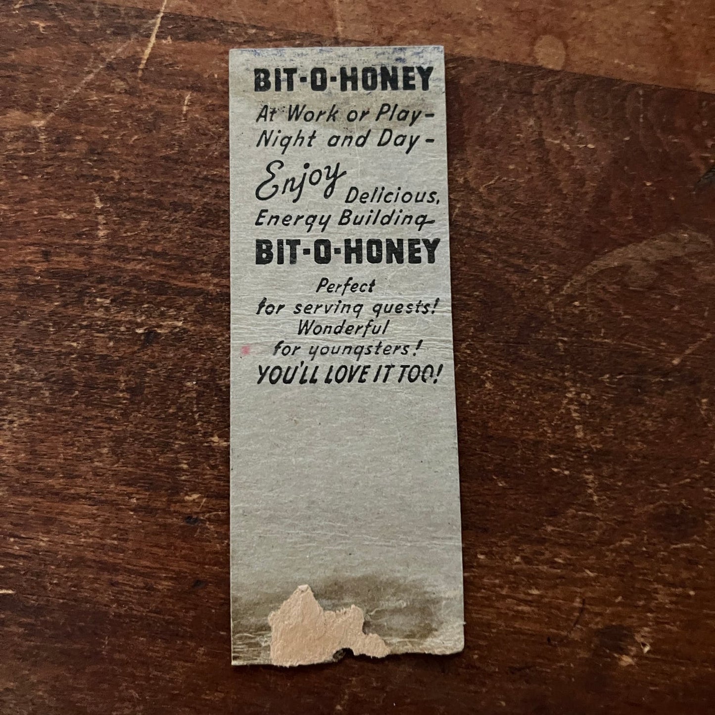 Bit-O-Honey Candy Bar Advertising Matchbook Cover SA9-M13