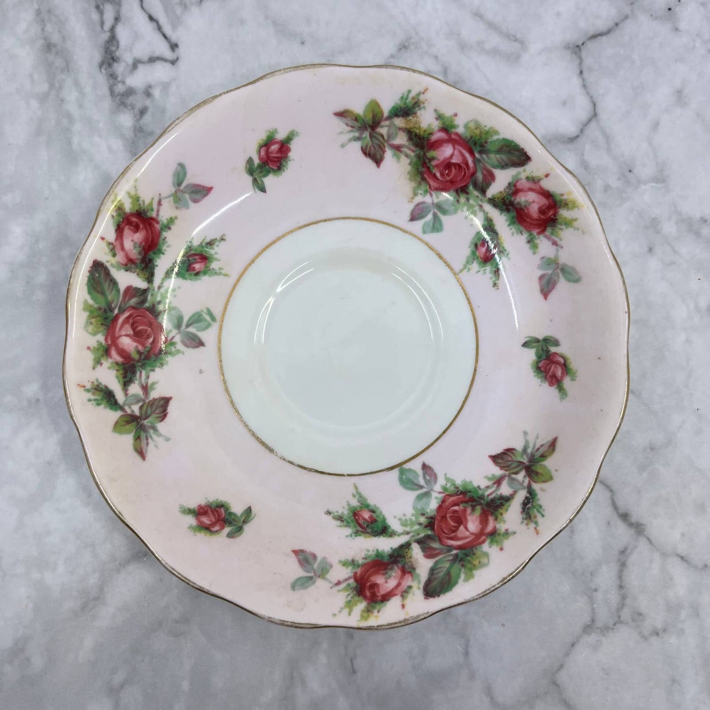 Colclough Bone China SAUCER Flowers England Roses pink & white TA7