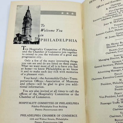 1939 Philadelphia PA Attraction Booklet for World’s Fair Tourists EA3