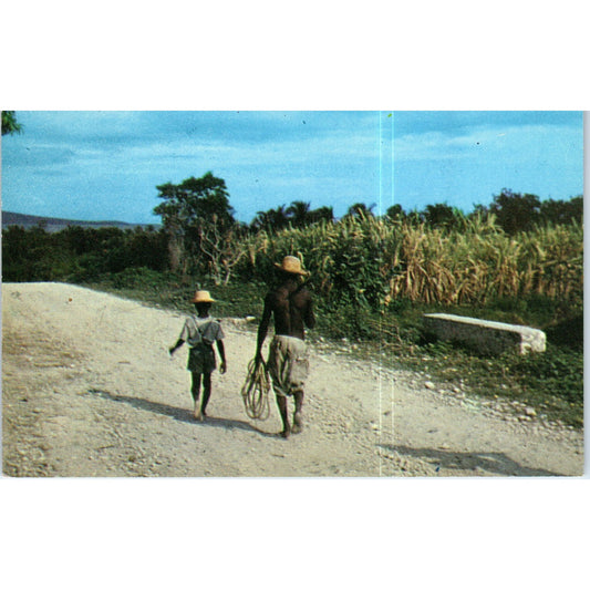 Haitian Episcopal Church Peasant and Son Original Postcard P2-3
