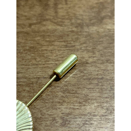 Vintage MCM 1960s Brass Clamshell Stick Pin Hat Pin 2” SE1