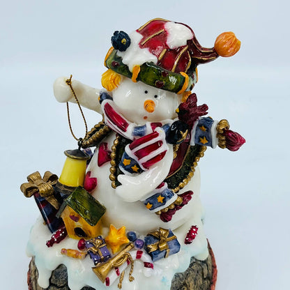 ENCHANTED FOREST MUSIC BOX WIND UP MUSICAL SNOWMAN/JINGLE BELLS, WORKING, 7" TC1