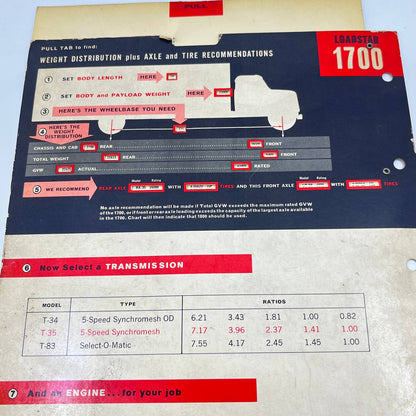 1963 IH Loadstar 1600/1700 Tractor Selector Weight Distribution Calculator TF8