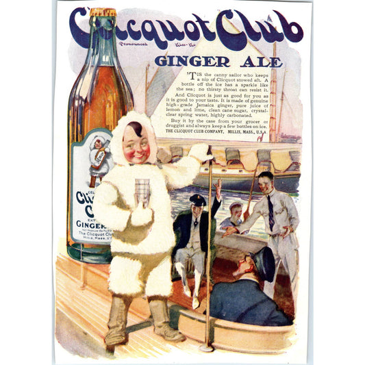c1920 Harper's Magazine Ad - Clicquot Ginger Ale Millis Mass TF6-1
