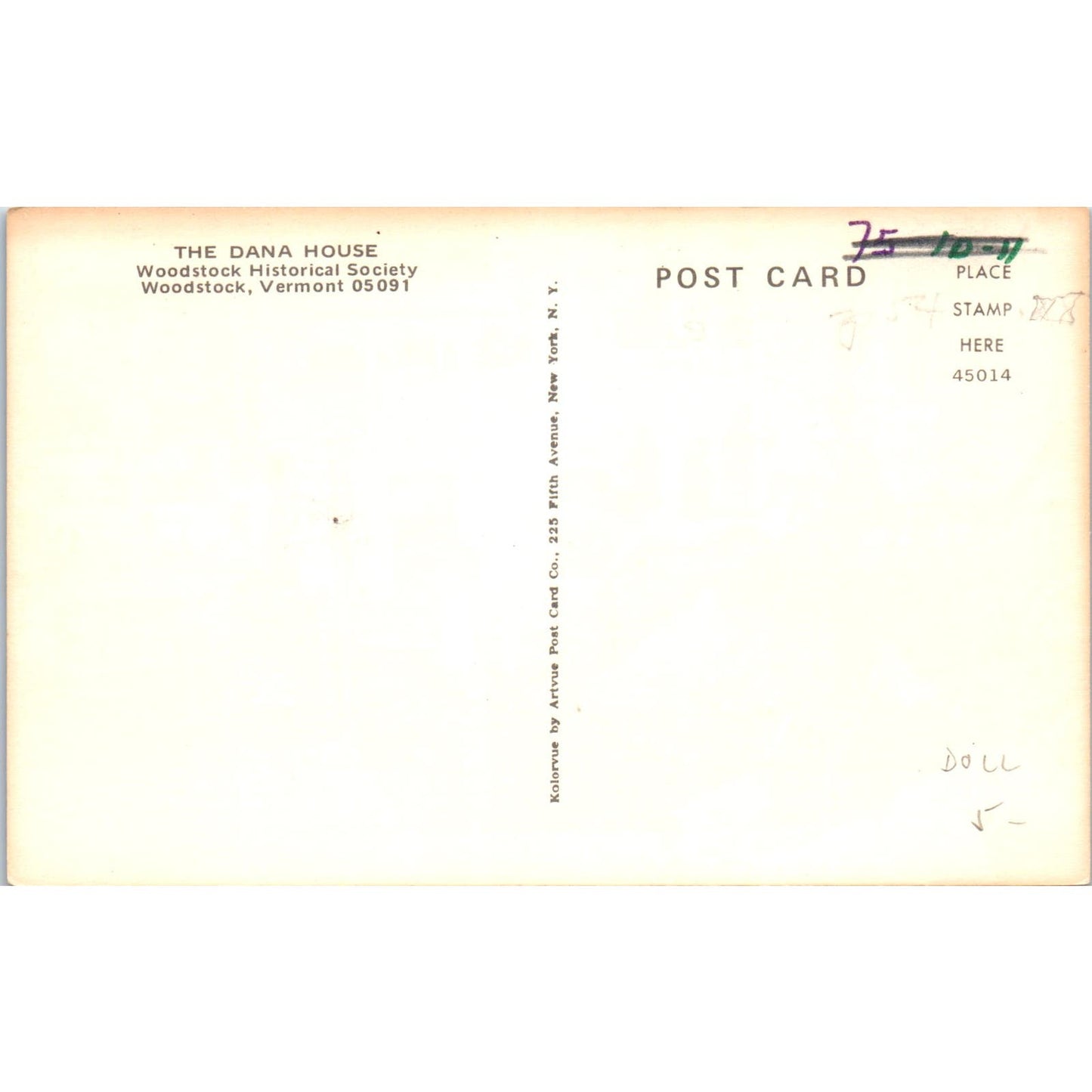 The Dana House Woodstock Historical Society VT Original Postcard PB10