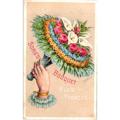 1880s Victorian Trade Card Sorg's Bouquet Plug Tobacco SF2