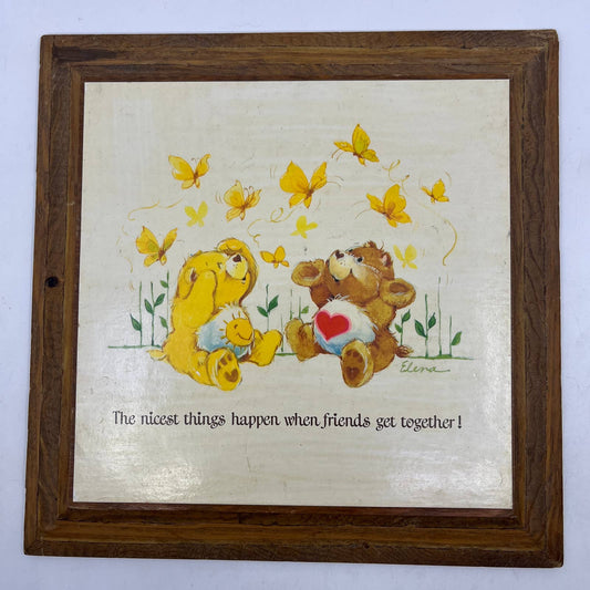 1980s Kitsch Kids Wall Art Care Bears ...When Friends Get Together 10.5" TI4