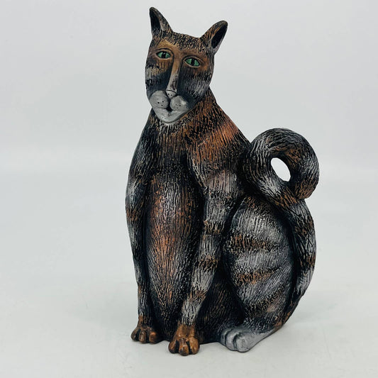 Marsha McCarthy Signed Cats Rule Solid Metal Cat Figurine 6” TC3