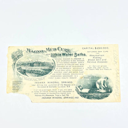 1880s Victorian Ad Mango-Mud Cure Lithia Water Baths Indiana Mineral Springs AC1