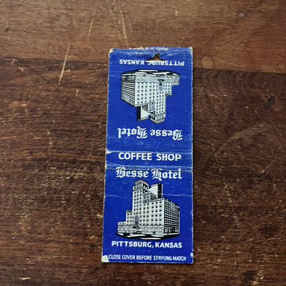 Besse Hotel Pittsburg Kansas Advertising Matchbook Cover SB3-M6
