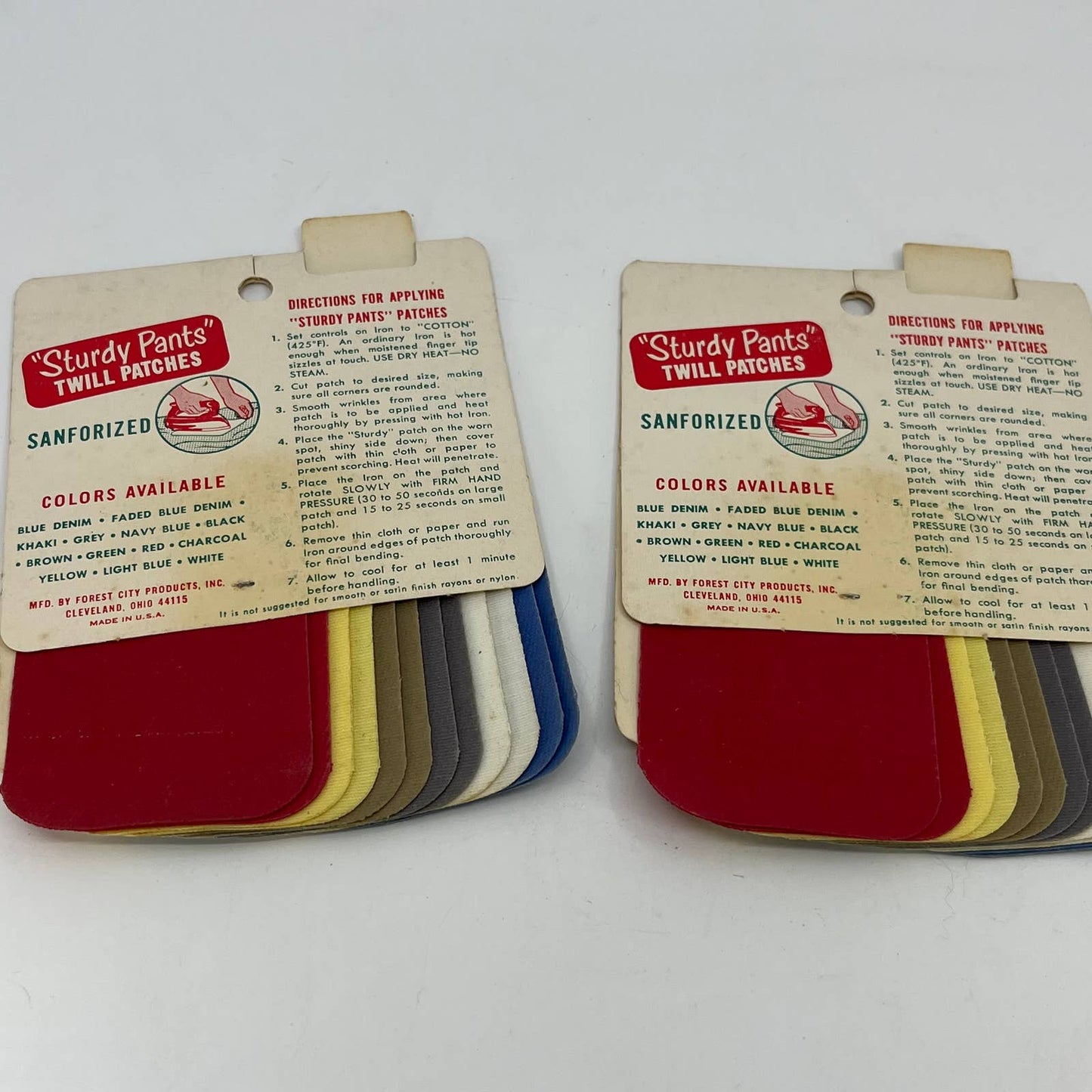 Vintage NOS “Sturdy Pants” Iron On Twill Patches Clothing Repair Lot of 2 TE1