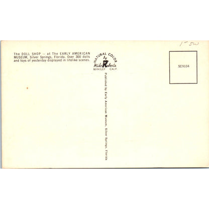 Doll Shop Early American Museum Silver Springs Florida Original Postcard PB7