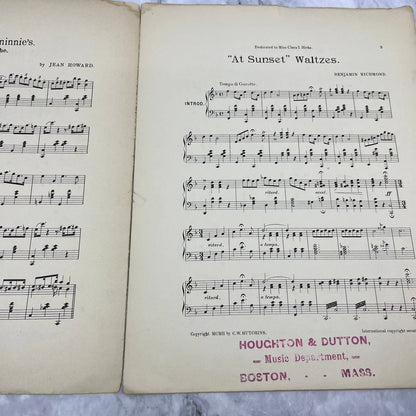 1902 Sheet Music - At Sunset Waltzes by Benjamin Richmond TH1