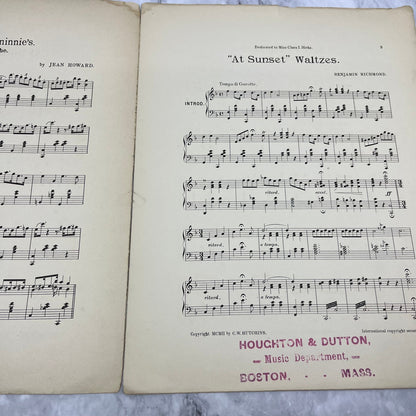 1902 Sheet Music - At Sunset Waltzes by Benjamin Richmond V42-4