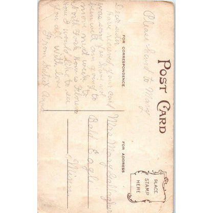 Antique Postcard Victorian Lady Greetings from Catawba Wisconsin SE3-2