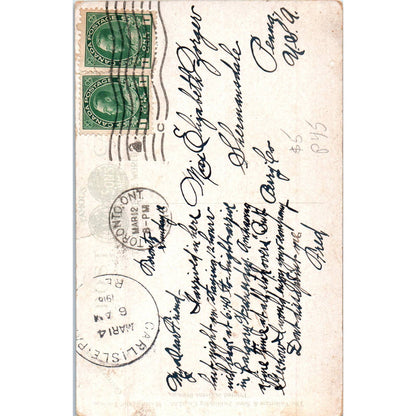 The Toronto Girl Tobogganing 1916 Original Postcard TK1-P14