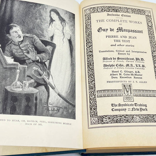 1917 Complete Works Guy de Maupassant Pierre & Jean the Test & Other Stories TF1