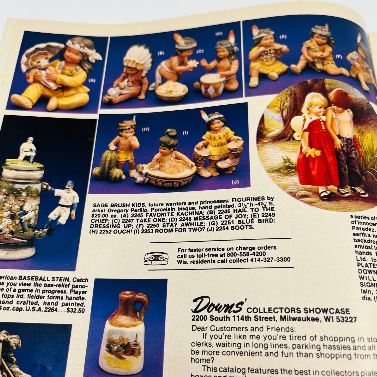 1985 Downs’ Collectors Showcase Catalog Lot of 2 Figurines Plates Milwaukee FL2