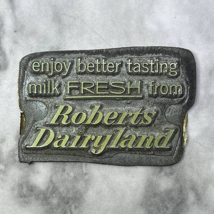 Vintage Printing Letterpress Printers Block Plate Roberts Dairyland Milk TJ59