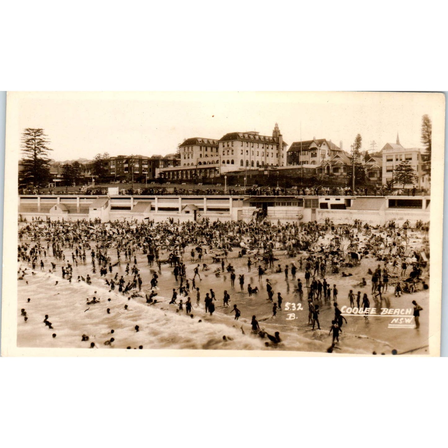 Antique Postcard RPPC Coogee Beach Australia SE8