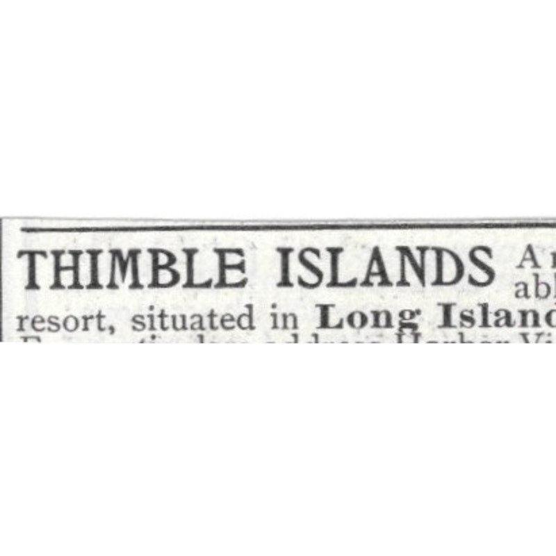 Thimble Islands Resort Long Island Sound Stony Creek CT 1903 Original Ad AK5-S32