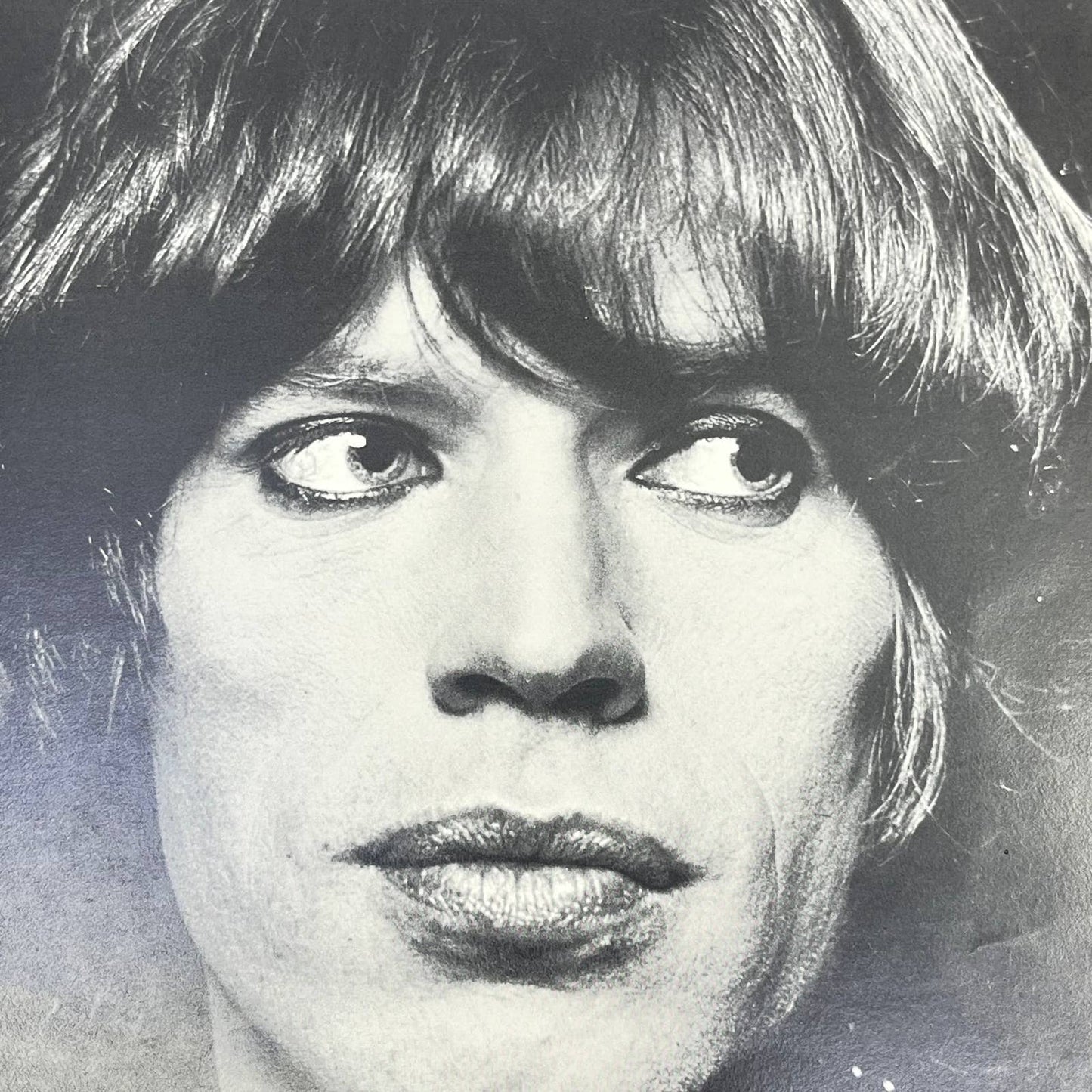 Vintage Rolling Stones Mick Jagger Head Shot Portrait Black & White 8x10 AB4-17