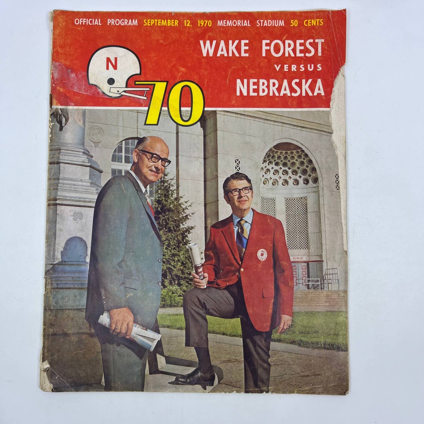 1970 Nebraska Cornhuskers vs. Wake Forest GameDay Football Program TH7