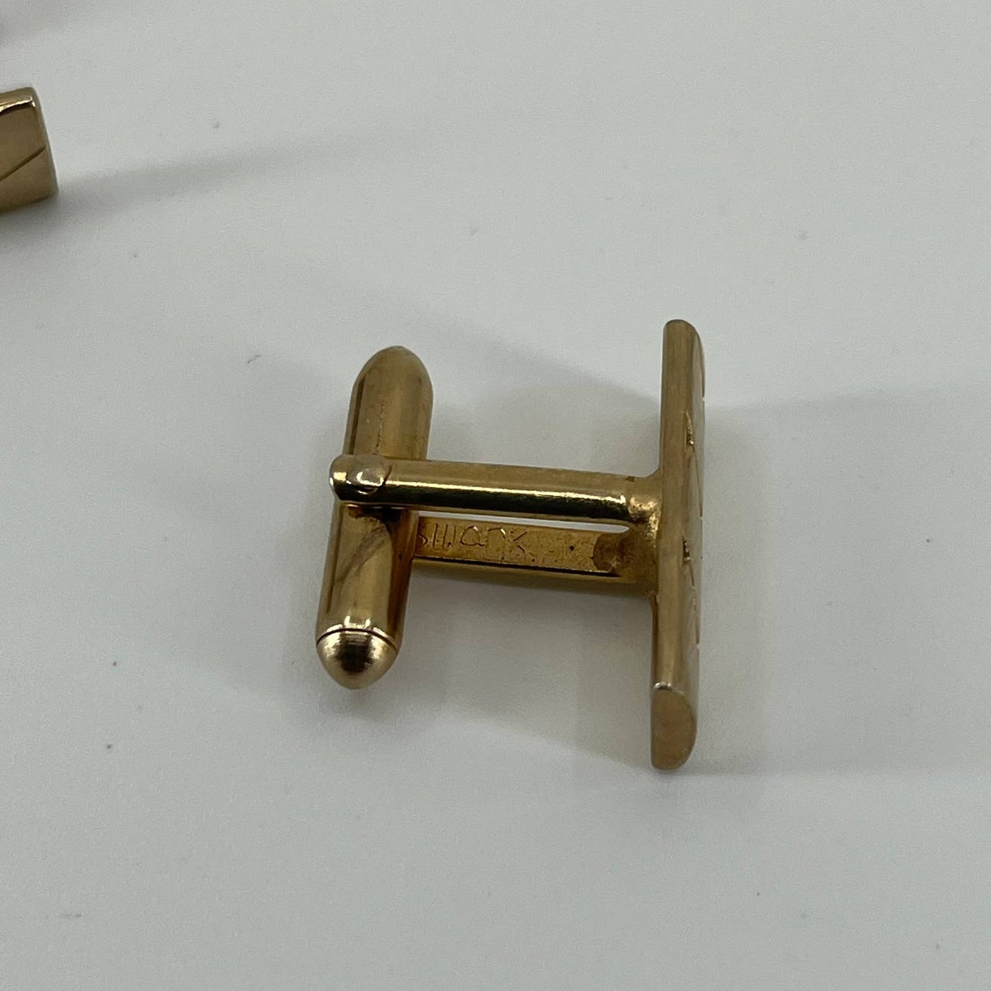 Vintage 1950s MCM MOD SWANK Cufflinks Textured Bars Gold Tone SE1