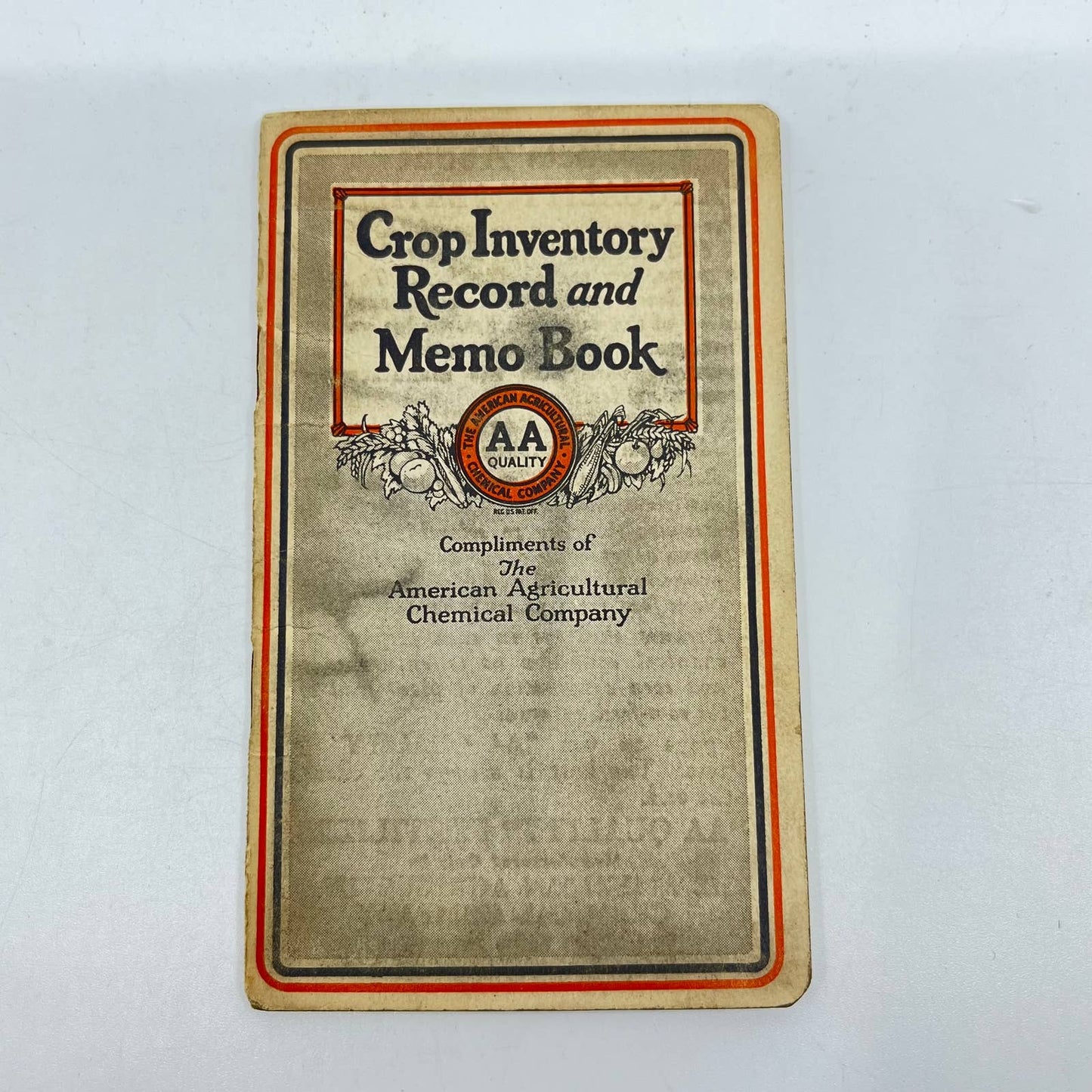 1927 Advert Crop Inventory & Memo Book American Agricultural Chemical Co TE1