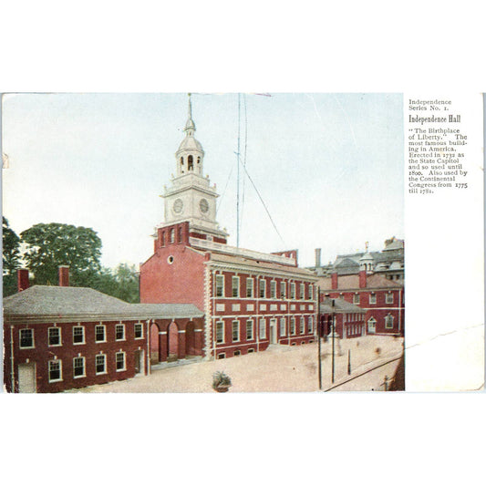 Vintage Postcard Independence Hall Philadelphia PA TI1-1