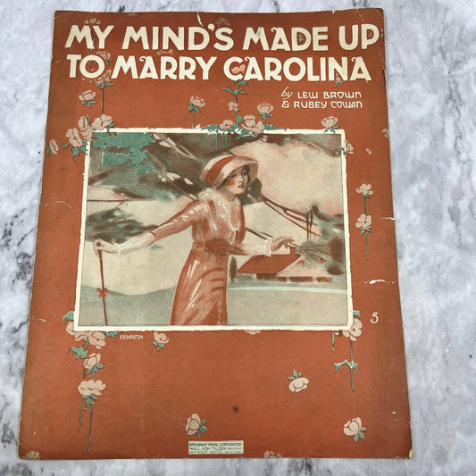 My Mind's Made Up To Marry Carolina L Brown R Cowan 1917 Antique Sheet Music TI1