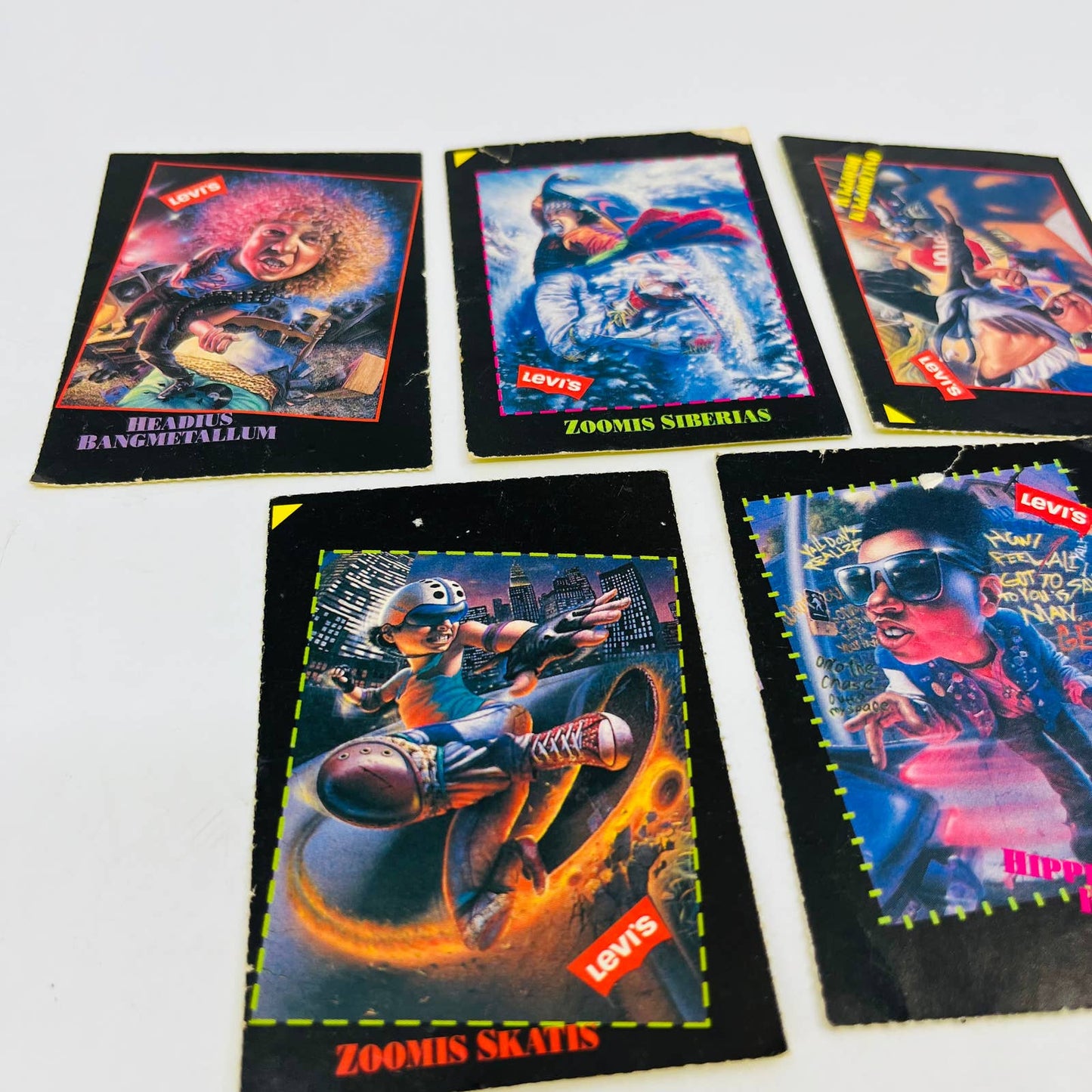 1990 Levi Jeans Wild Creature Trading Cards 5 Card Lot SB9