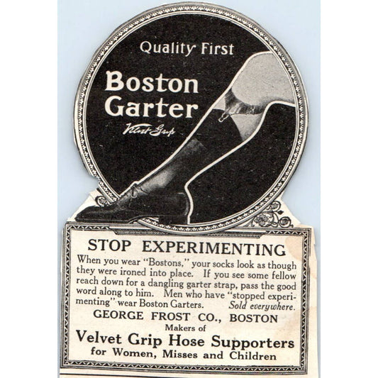 c1920 Harper's Magazine Ad - Boston Garter George Frost Co EA3-4-2