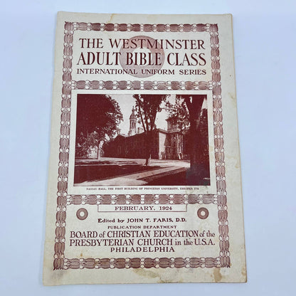 1924 Westminster Adult Bible Class International Uniform Series Philadelphia TF9